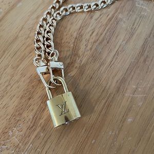Louis Vuitton lock necklace with unbranded 24” gold chain